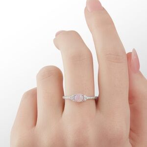 Sterling Silver Pink Opal Ring
